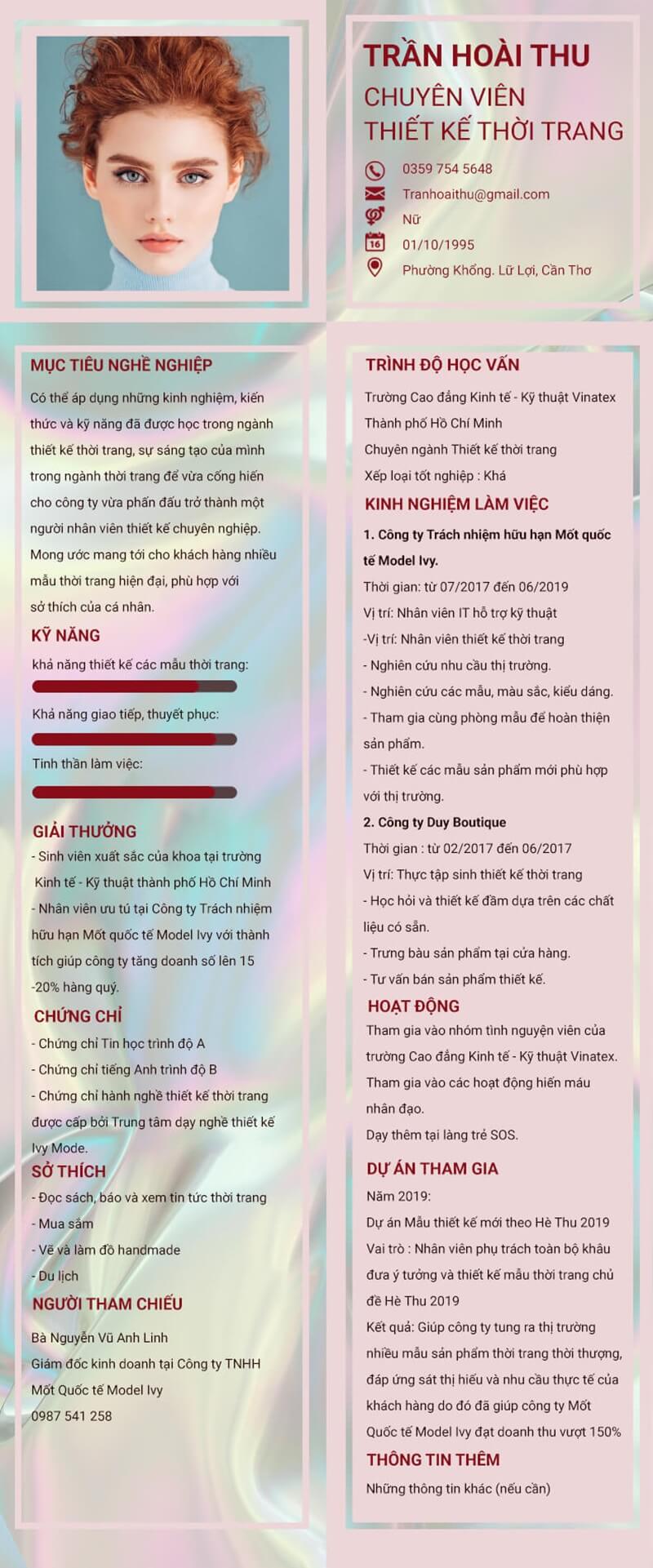 Trình bày CV một cách trực quan và có dung lượng chuẩn