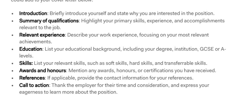 Xây dựng bố cục cho Cover letter của bạn