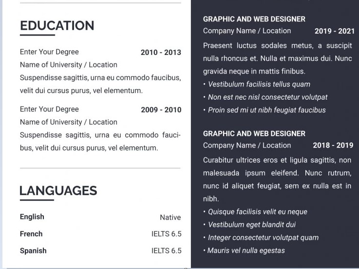 Trình độ học vấn trong resume