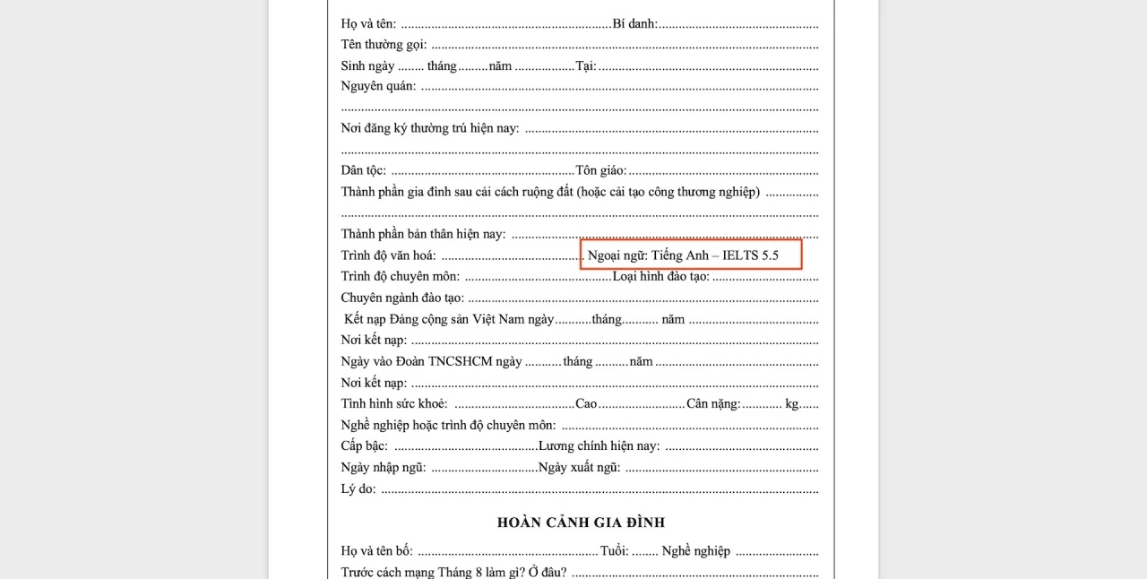 Vai trò của trình độ ngoại ngữ trong sơ yếu lý lịch