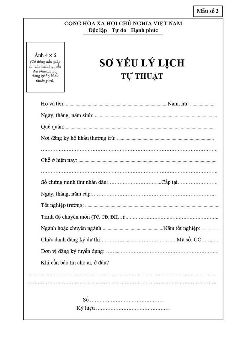 Vị trí dán ảnh hợp lý vào hồ sơ xin việc