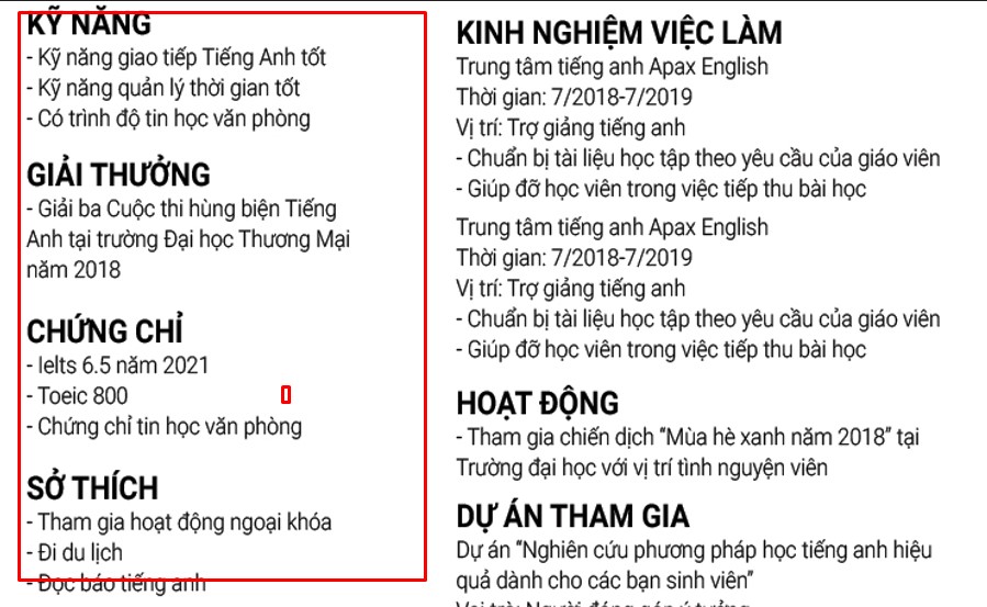 Hoạt động, dự án tham gia với thành tựu nổi bật